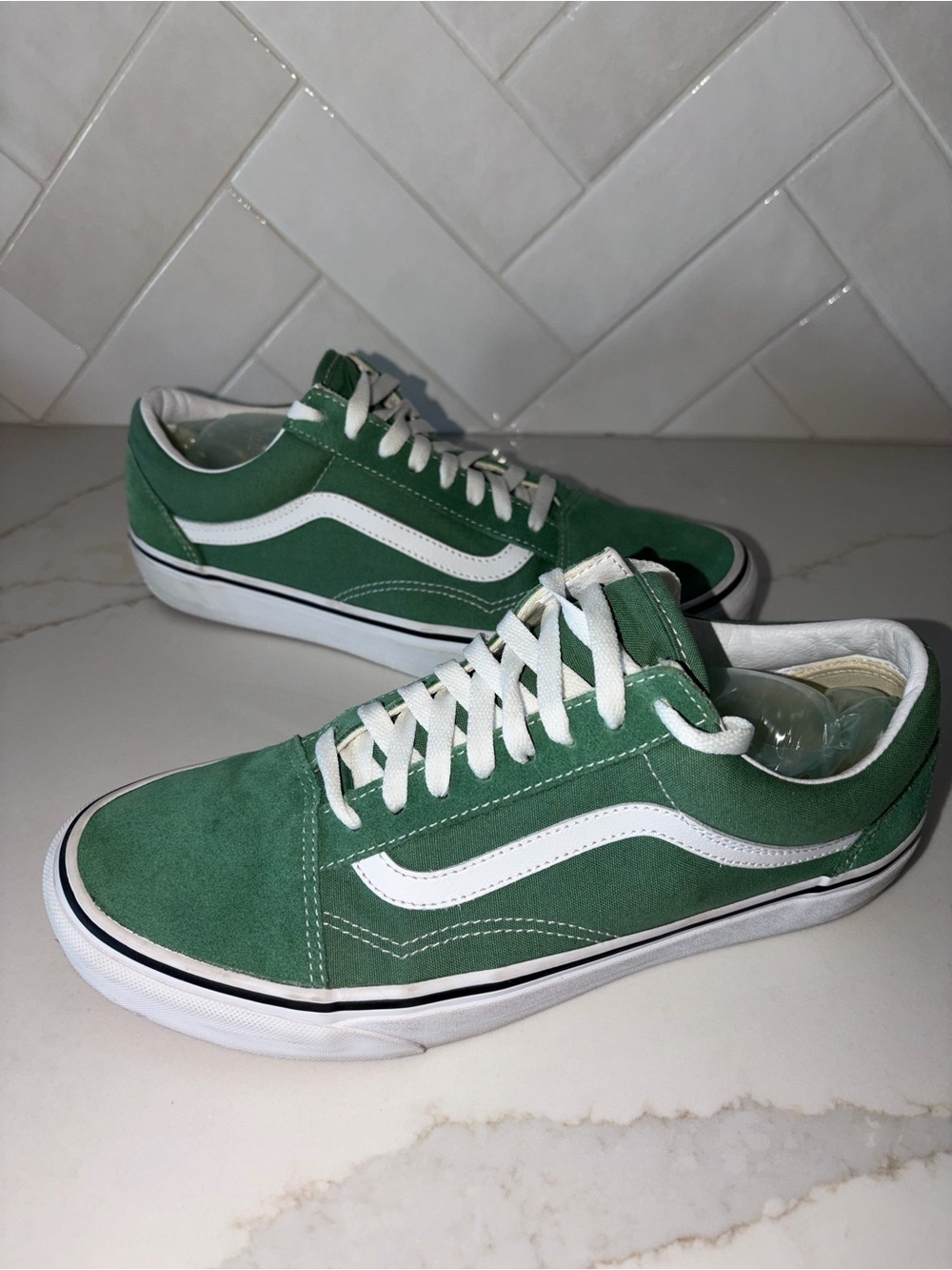 VANS Color Theory Old Skool Men's Size 10 Suede Green Sneakers Shoes - Picture 9 of 12